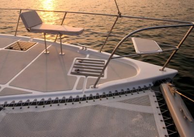 Royal Cape Catamaran, Majestic 530 bow, sunrise